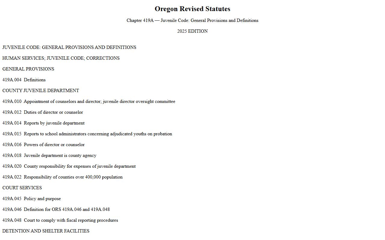 Josephine County arrest records juvenile expunction statute
