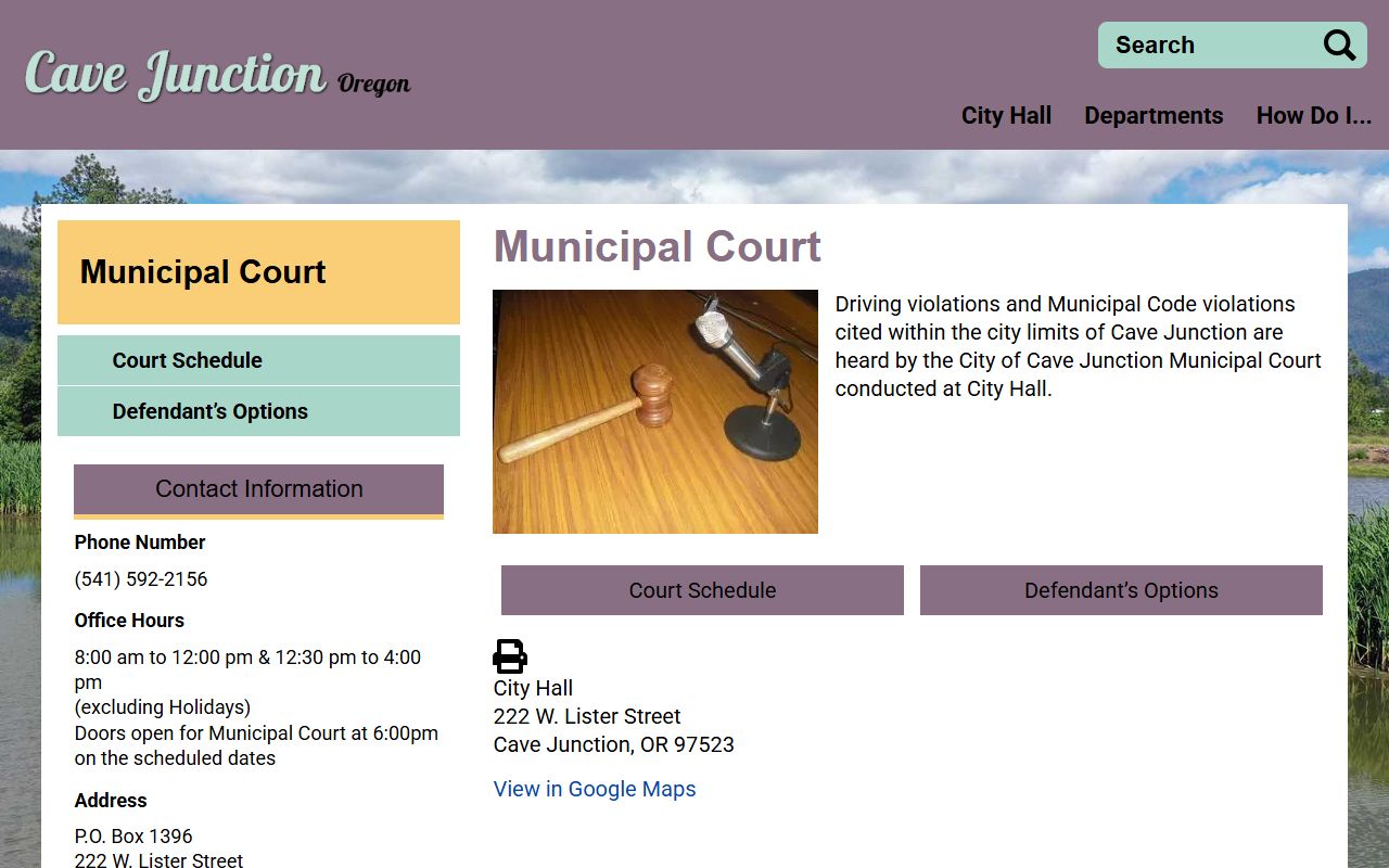 Josephine County warrant records Cave Junction Municipal Court