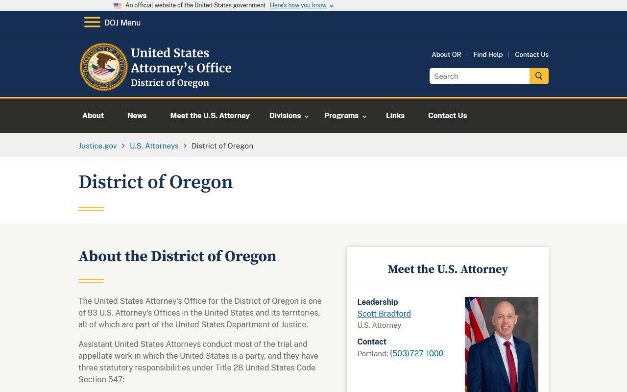 Josephine County warrant records federal prosecution source